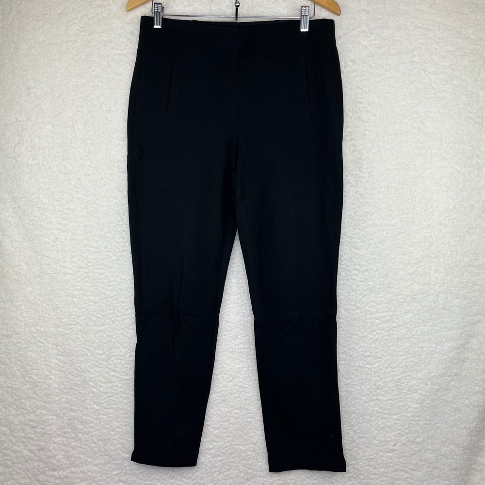 Chico's Black‎ Pull On Ankle Pants Tapered Leg Professional Trousers Size 2